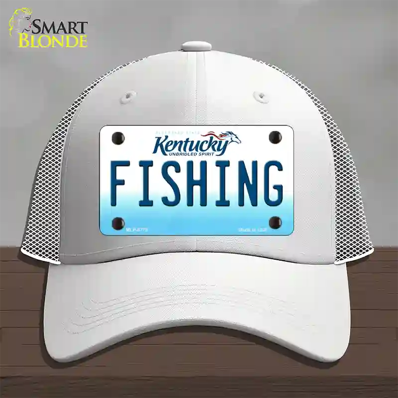 Fishing Kentucky Novelty License Plate Hat Mesh / White