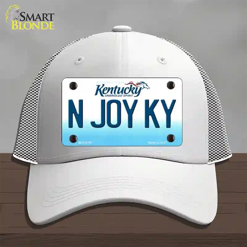 N Joy Kentucky Novelty License Plate Hat Mesh / White