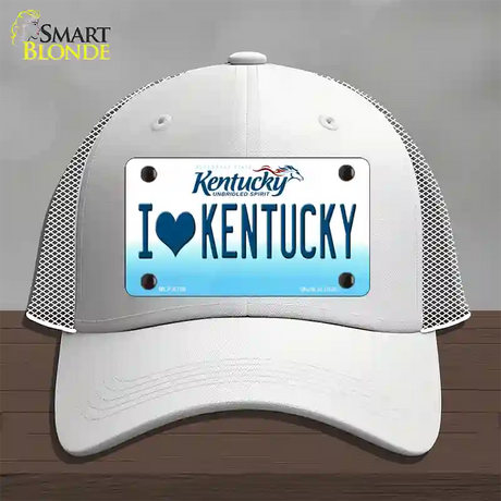 I Love Kentucky Novelty License Plate Hat Mesh / White