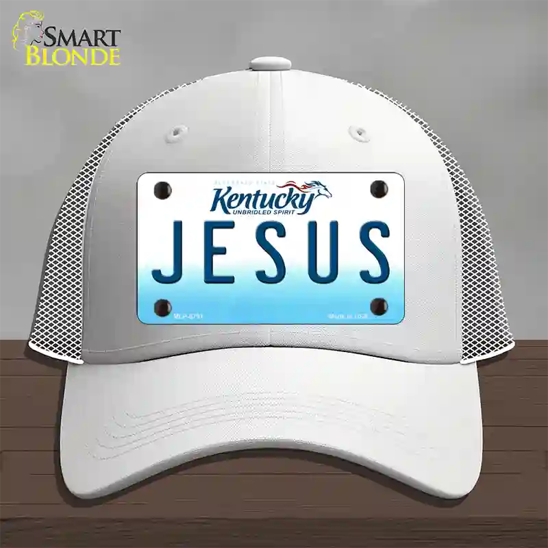 Jesus Kentucky Novelty License Plate Hat Mesh / White