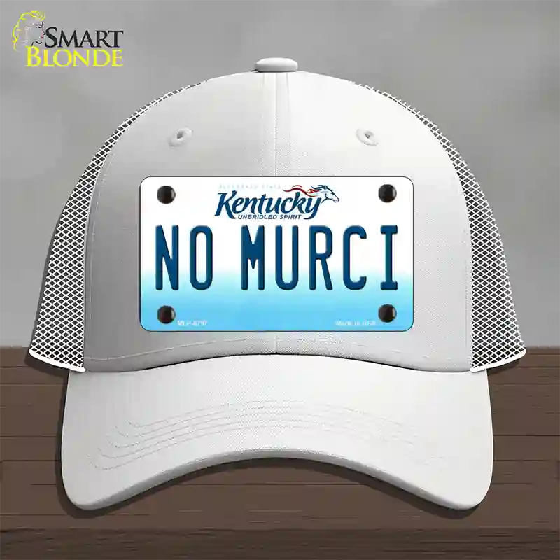 No Murci Kentucky Novelty License Plate Hat Mesh / White