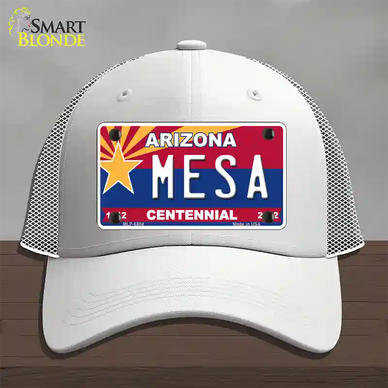 Arizona Centennial Mesa Novelty License Plate Hat Mesh / White