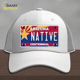 Arizona Centennial Native Novelty License Plate Hat Mesh / White