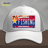 Arizona Centennial Fishing Novelty License Plate Hat Mesh / White