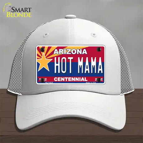 Arizona Centennial Hot Mama Novelty License Plate Hat Mesh / White