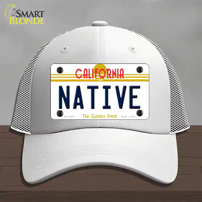 Native California Novelty License Plate Hat Mesh / White