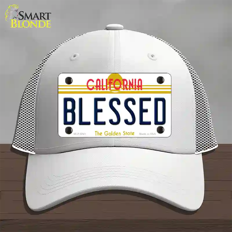 Blessed California Novelty License Plate Hat Mesh / White