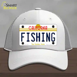 Fishing California Novelty License Plate Hat Mesh / White