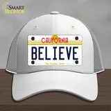 Believe California Novelty License Plate Hat Mesh / White