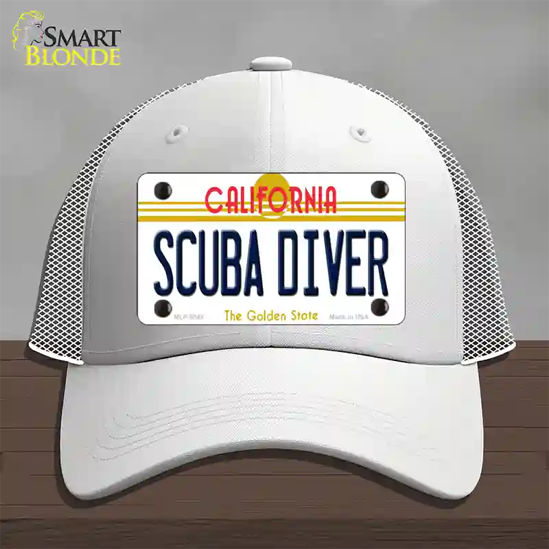 Scuba Diver California Novelty License Plate Hat Mesh / White