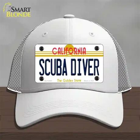 Scuba Diver California Novelty License Plate Hat Mesh / White