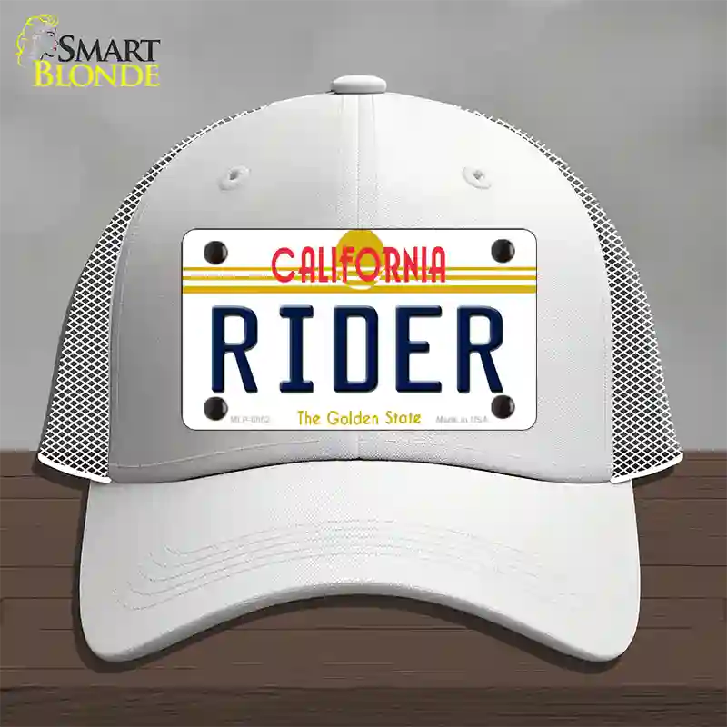 Rider California Novelty License Plate Hat Mesh / White