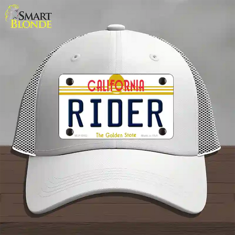 Rider California Novelty License Plate Hat Mesh / White