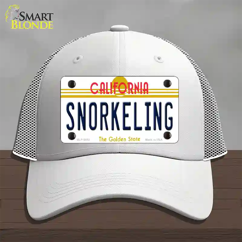 Snorkeling California Novelty License Plate Hat Mesh / White