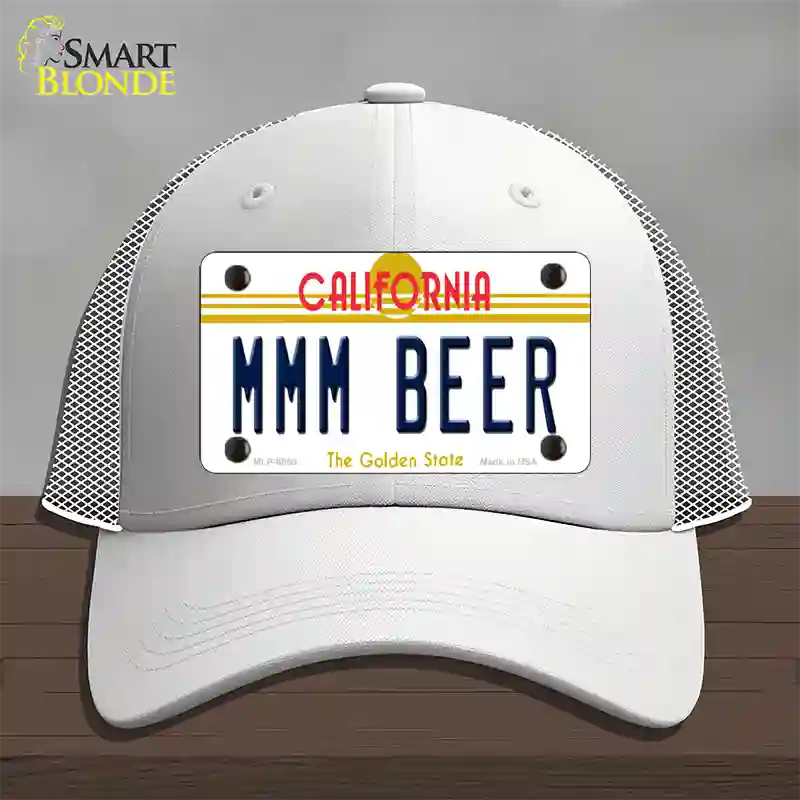 MMM Beer California Novelty License Plate Hat Mesh / White