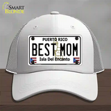 Best Mom Puerto Rico Novelty License Plate Hat Mesh / White