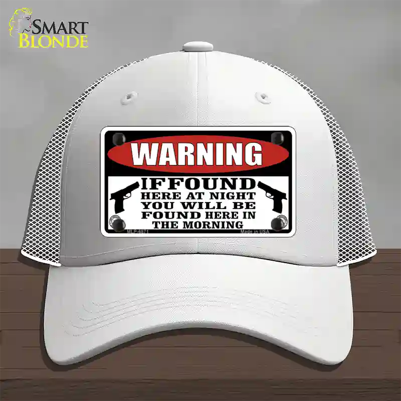 Warning If Found Novelty License Plate Hat Mesh / White