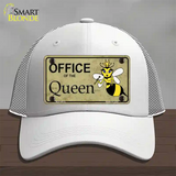 Office Of Queen Bee Novelty License Plate Hat Mesh / White