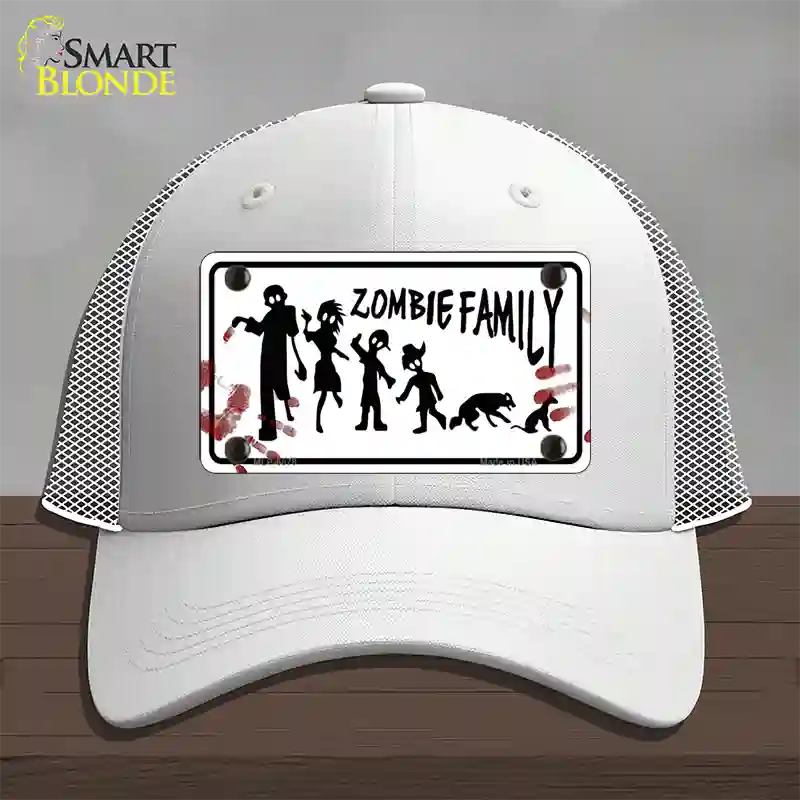 Zombie Family White Novelty License Plate Hat Mesh / White