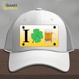 I Shamrock Beer Novelty License Plate Hat Mesh / White