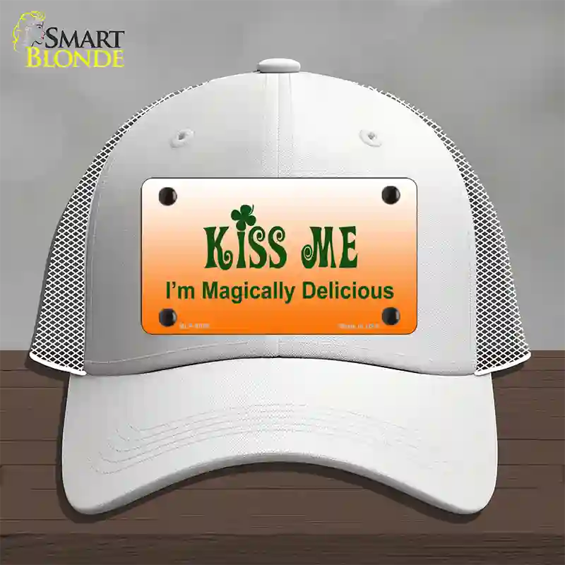 Kiss Me Novelty License Plate Hat Mesh / White