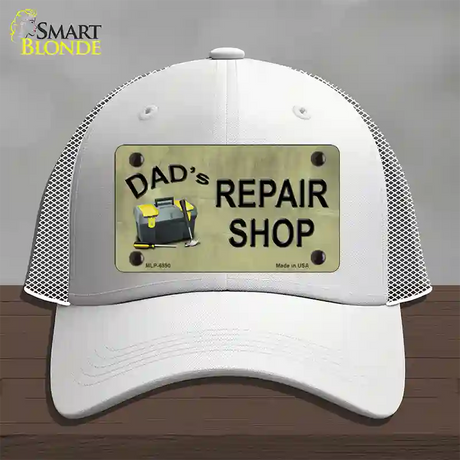 Dads Repair Shop Novelty License Plate Hat Mesh / White