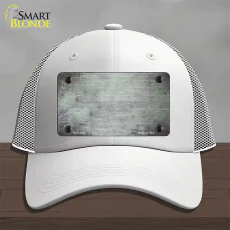 White Oil Rubbed Solid Novelty License Plate Hat Mesh / White