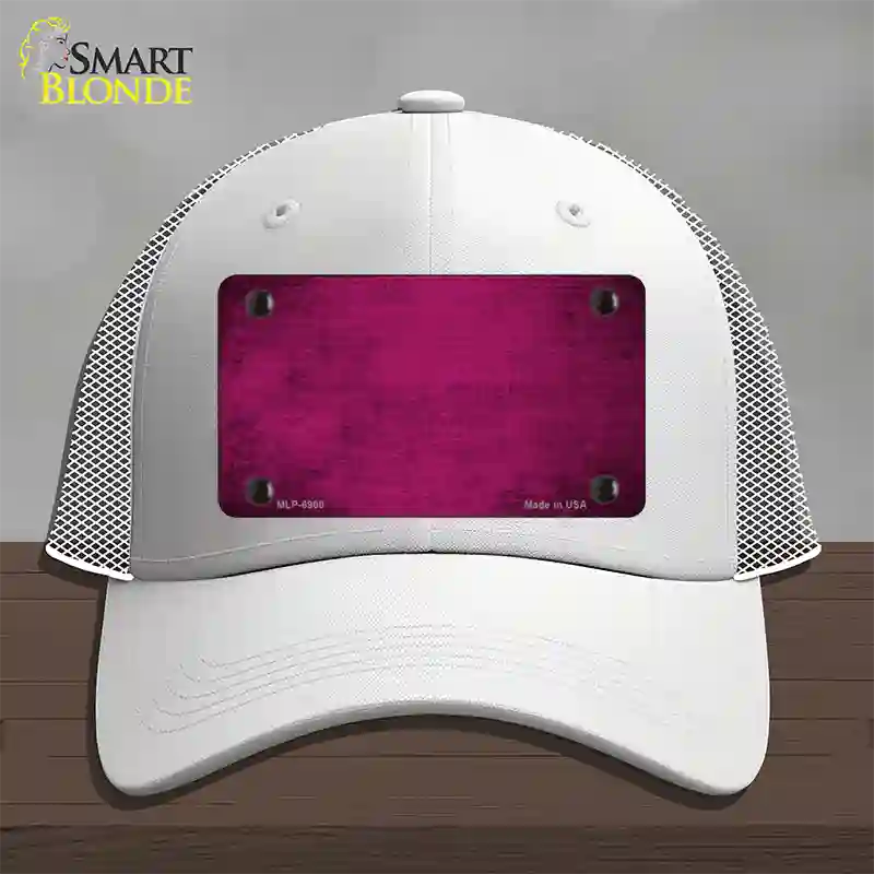 Pink Oil Rubbed Solid Novelty License Plate Hat Mesh / White