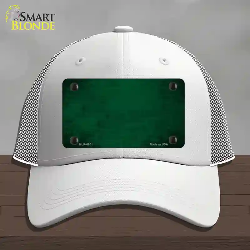 Green Oil Rubbed Solid Novelty License Plate Hat Mesh / White