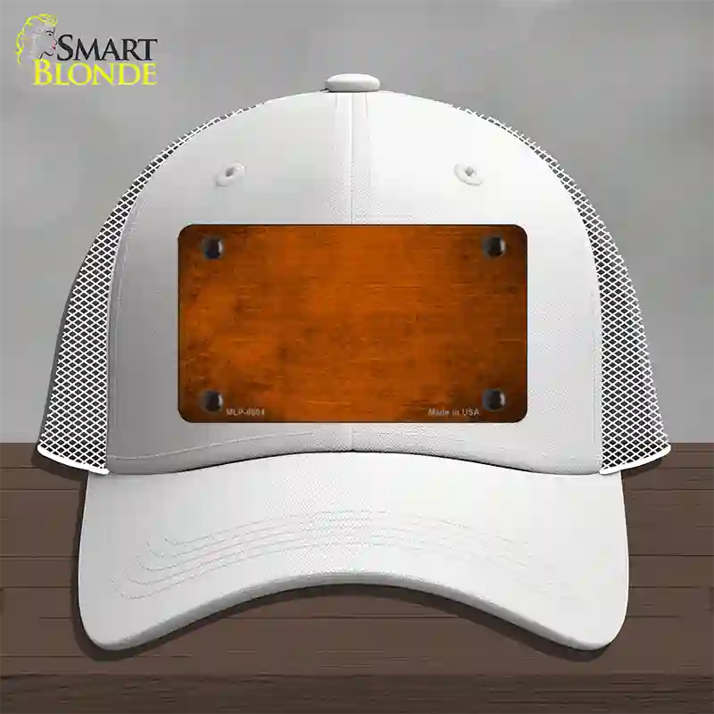 Orange Oil Rubbed Solid Novelty License Plate Hat Mesh / White