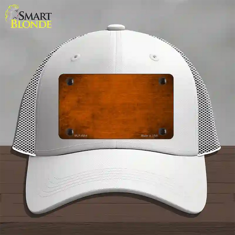 Orange Oil Rubbed Solid Novelty License Plate Hat Mesh / White