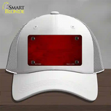 Red Oil Rubbed Solid Novelty License Plate Hat Mesh / White