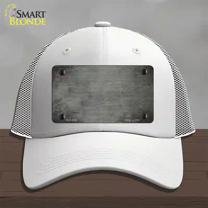 Gray Oil Rubbed Solid Novelty License Plate Hat Mesh / White