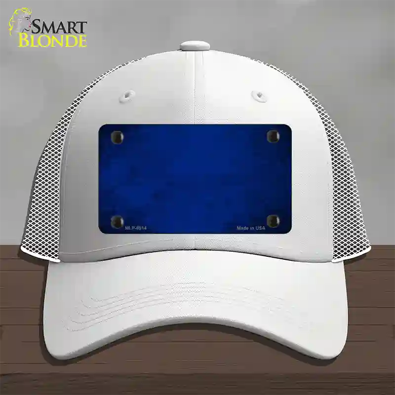 Royal Blue Oil Rubbed Solid Novelty License Plate Hat Mesh / White