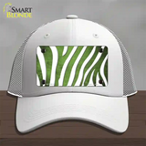 Lime Green White Zebra Oil Rubbed Novelty License Plate Hat Mesh / White