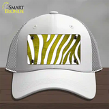 Yellow White Zebra Oil Rubbed Novelty License Plate Hat Mesh / White