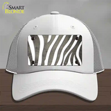 Tan White Zebra Oil Rubbed Novelty License Plate Hat Mesh / White