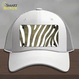 Gold White Zebra Oil Rubbed Novelty License Plate Hat Mesh / White