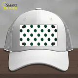 Green White Dots Oil Rubbed Novelty License Plate Hat Mesh / White