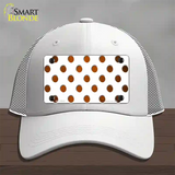 Orange White Dots Oil Rubbed Novelty License Plate Hat Mesh / White