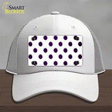 Purple White Dots Oil Rubbed Novelty License Plate Hat Mesh / White