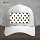 Brown White Dots Oil Rubbed Novelty License Plate Hat Mesh / White