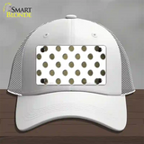 Gold White Dots Oil Rubbed Novelty License Plate Hat Mesh / White