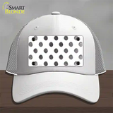 Black White Dots Oil Rubbed Novelty License Plate Hat Mesh / White