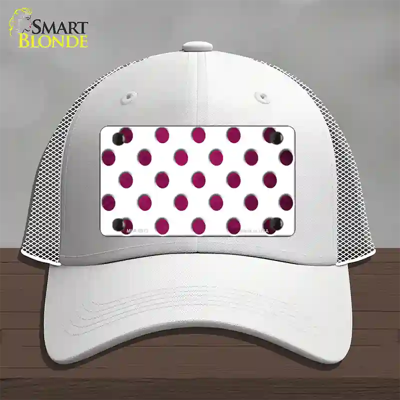 Pink White Dots Oil Rubbed Novelty License Plate Hat Mesh / White