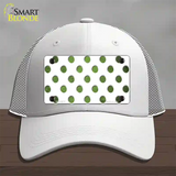 Lime Green White Dots Oil Rubbed Novelty License Plate Hat Mesh / White