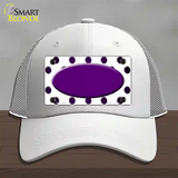 Purple White Dots Oval Oil Rubbed Novelty License Plate Hat Mesh / White