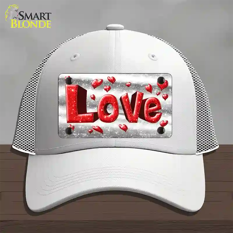 Love Novelty License Plate Hat Mesh / White