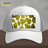 Yellow White Giraffe Oil Rubbed Novelty License Plate Hat Mesh / White