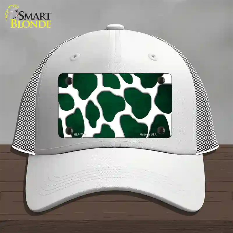 Green White Giraffe Oil Rubbed Novelty License Plate Hat Mesh / White